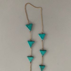Geometric turquoise triangle necklace